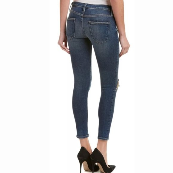 New Current Elliott The Stiletto Wren Destroy cropped ankle distressed rip jeans - Picture 3 of 12